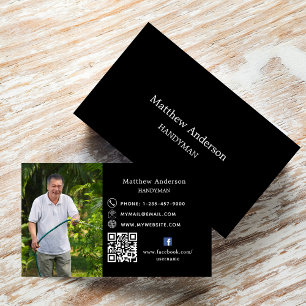 Svartvit hemreparerar handyman för bild QR-kod Visitkort