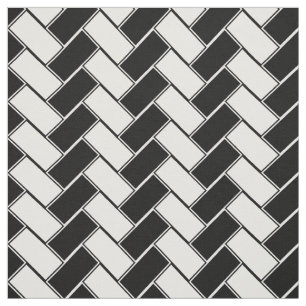 Svartvit Herringbone Tyg