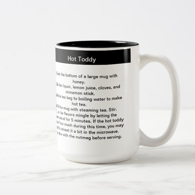 Svartvit Hett Toddy Recipe Coffee Mugg (Höger)