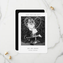 Svartvit hjärt-Spara vår nya moderna moderna