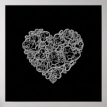 Svartvit hjärta i Biet