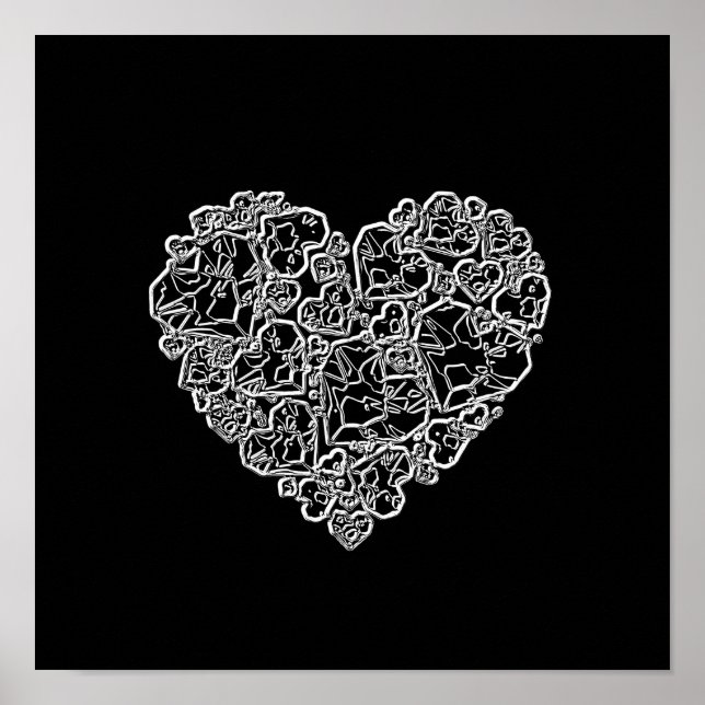 Svartvit hjärta i Biet Poster (Framsidan)