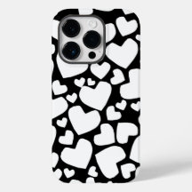 Svartvit hjärta iphone case