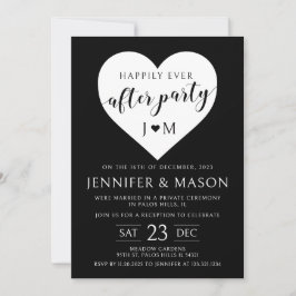 Svartvit hjärta lyckligt efter party inbjudningar