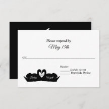 Svartvit hjärta och Svanar Bröllop OSA