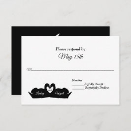 Svartvit hjärta och Svanar Bröllop OSA