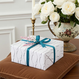 Svartvit hjärthänk Pappra par med omslagning Presentpapper