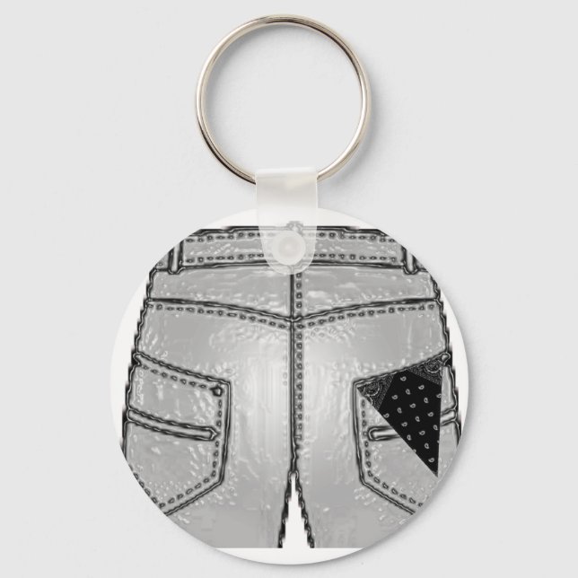 Svartvit Höger med hanky-kod Nyckelring (Framsida)