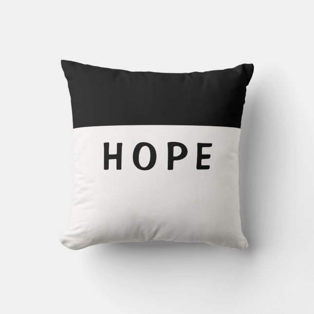 Svartvit "Hope" Kudde (Framsida)