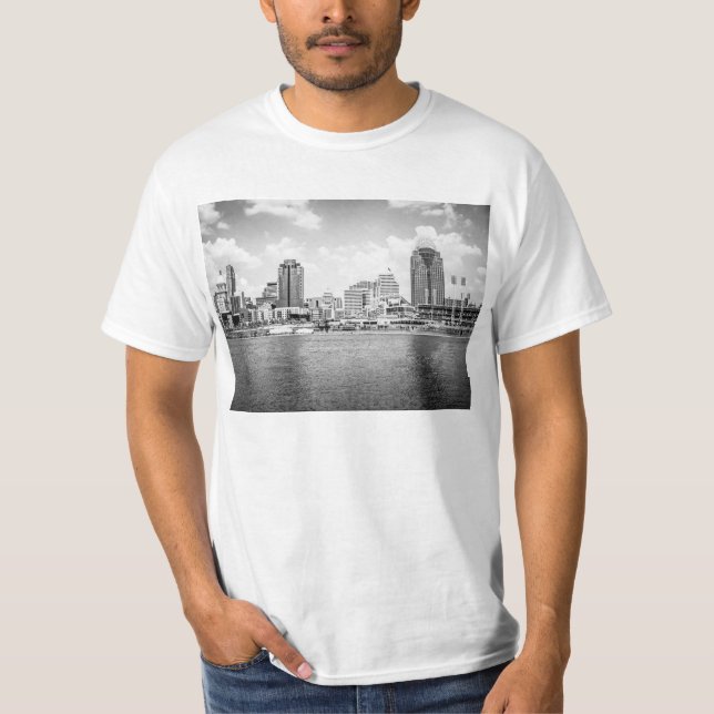 Svartvit horisont t-shirt (Framsida)