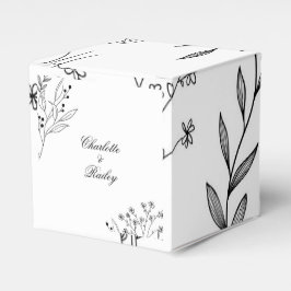 Svartvit hörn Blommigt Boho Bröllop Presentaskar