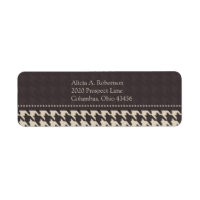 Svartvit Houndstooth-adressetikett
