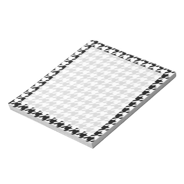 Svartvit Houndstooth Anteckningsblock (Roterad)
