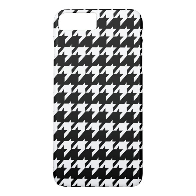 Svartvit houndstooth Case-Mate iPhone skal (Baksida)