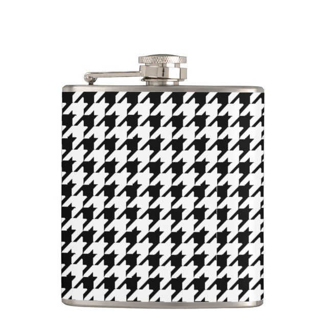 Svartvit Houndstooth Fickplunta (Framsidan)