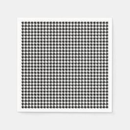 Svartvit Houndstooth Helgdag Papper Napkins Pappersservett