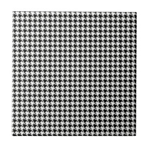 Svartvit Houndstooth Kakelplatta