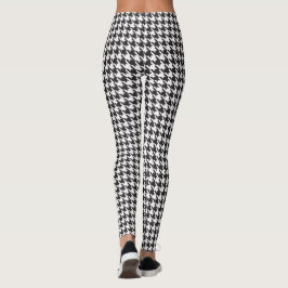 Svartvit Houndstooth Leggings