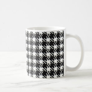 Svartvit houndstooth mönster anpassade kaffemugg