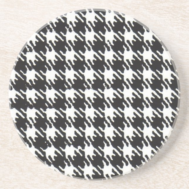 Svartvit houndstooth mönster anpassade underlägg (Framsidan)