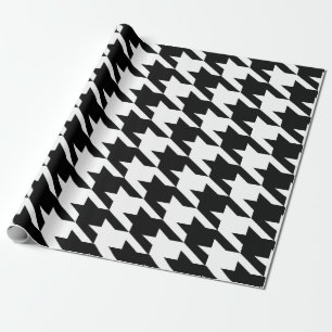 Svartvit Houndstooth mönster Presentpapper