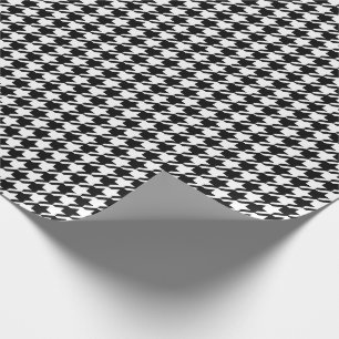 Svartvit Houndstooth Mönster Presentpapper