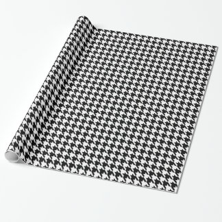 Svartvit Houndstooth Presentpapper
