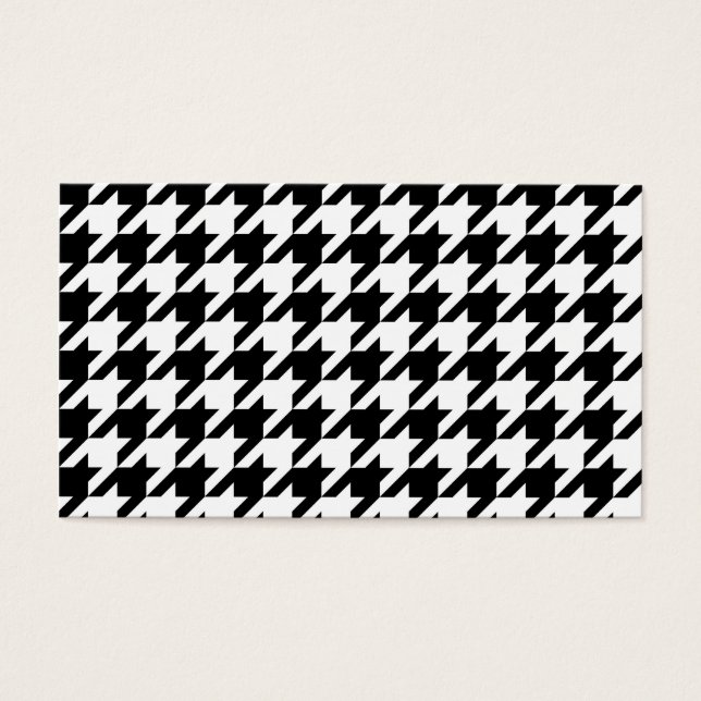 Svartvit Houndstooth Visitkort (Framsidan)