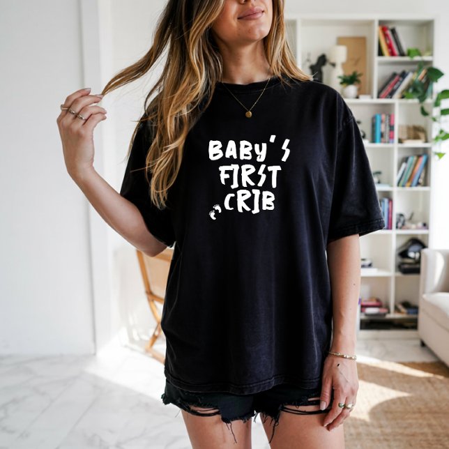 Svartvit humant fingeravtryck av gravid baby t shirt (Skapare uppladdad)