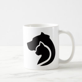 Svartvit Hund och katt Kaffemugg