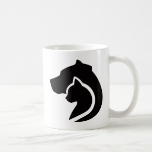 Svartvit Hund och katt Kaffemugg