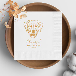 Svartvit Hund Personlig Bröllop Napkins Pappersservett