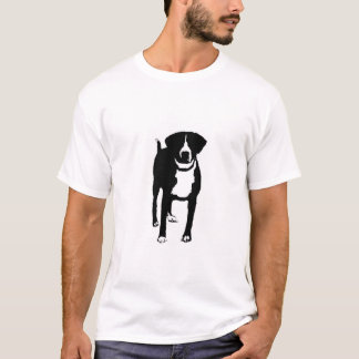 svartvit hund t-shirt