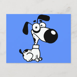 Svartvit Hund Vykort