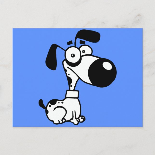 Svartvit Hund Vykort (Framsida)