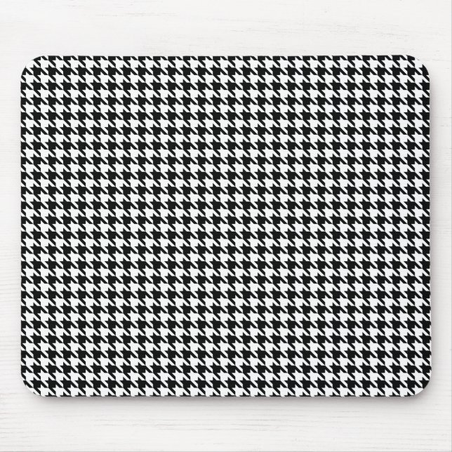 Svartvit hundtand Mousepad Musmatta (Framsidan)
