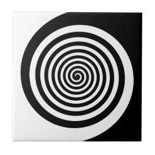 Svartvit Hypnoc Spiral Kakelplatta