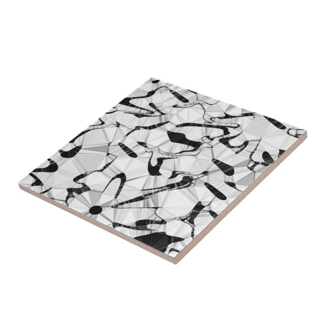 Svartvit i keramiska plattan Rörelse Kakelplatta (Sidan)