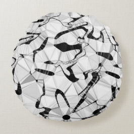 Svartvit i Rörelse Round Cushion Rund Kudde