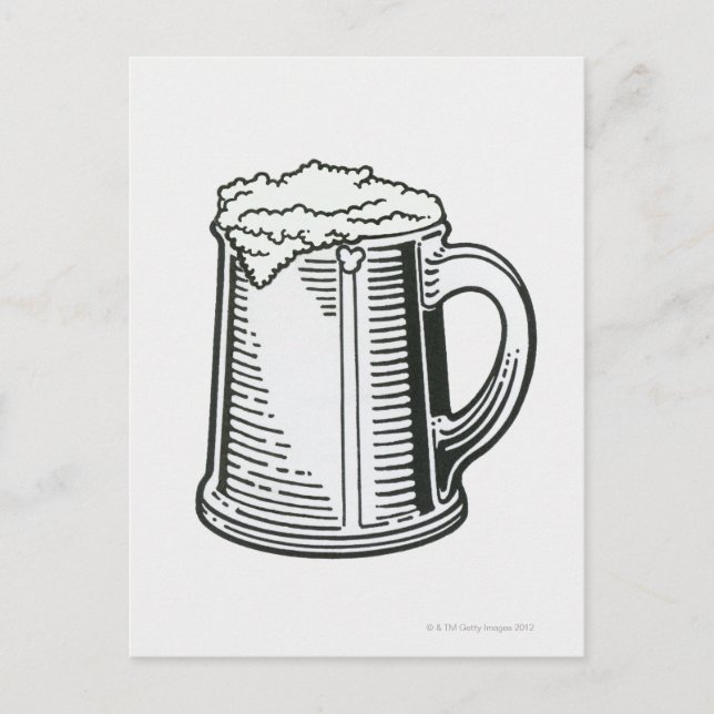 Svartvit illustration av Guinness i Vykort (Framsida)