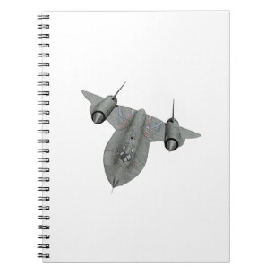 Svartvit illustration för Blackbird SR71 Anteckningsbok