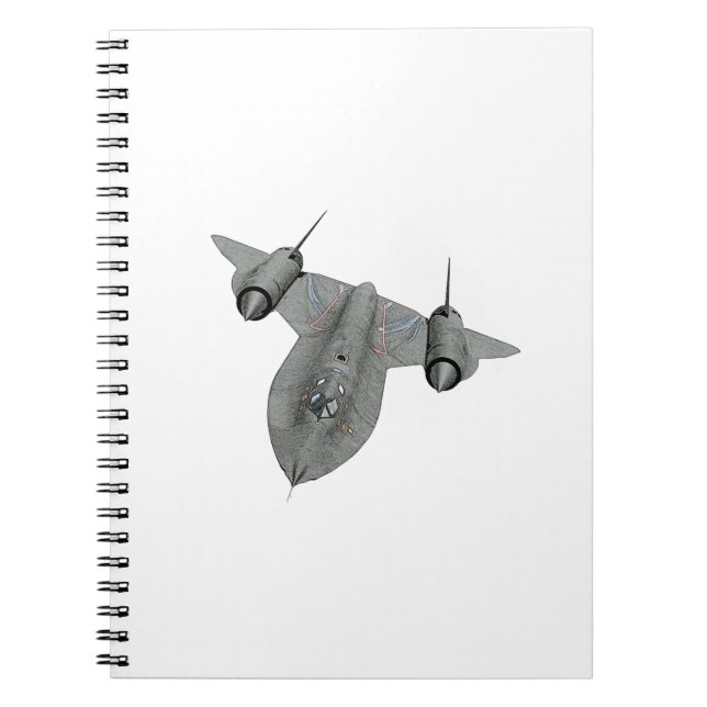 Svartvit illustration för Blackbird SR71 Anteckningsbok (Framsidan)