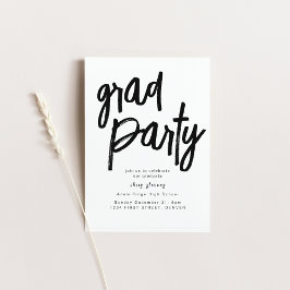 Svartvit inbjudan Grad Party