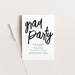 Svartvit inbjudan Grad Party