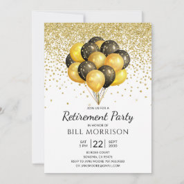 Svartvit inbjudan pension Party Guld