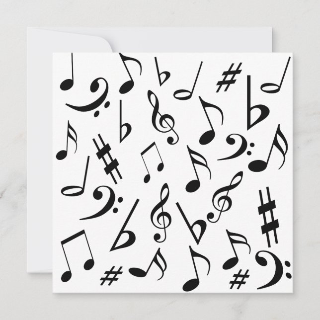 Svartvit inbjudan till Anpassadet musik noter (Framsida)