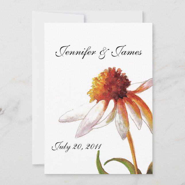 Svartvit inbjudan till Daisyns bröllopsinbjudninga (Framsida)