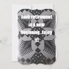 Svartvit inbjudan till pension-part