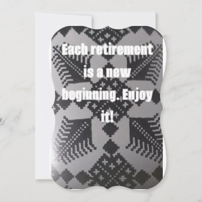 Svartvit inbjudan till pension-part (Framsida)