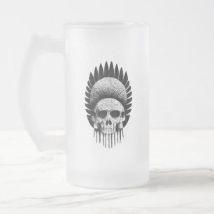 Svartvit indiansk skal Mugg